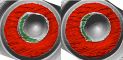 3d-analysis-of-cartridges.png A pair of Norinco test fires with breech-face impression masked in red and aperture shear masked in green.