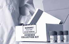 Evidence collection kit Evidence collection kit on a table.