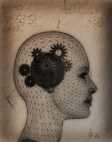cbt.jpg Illustration of the human head with brain represented as gears.