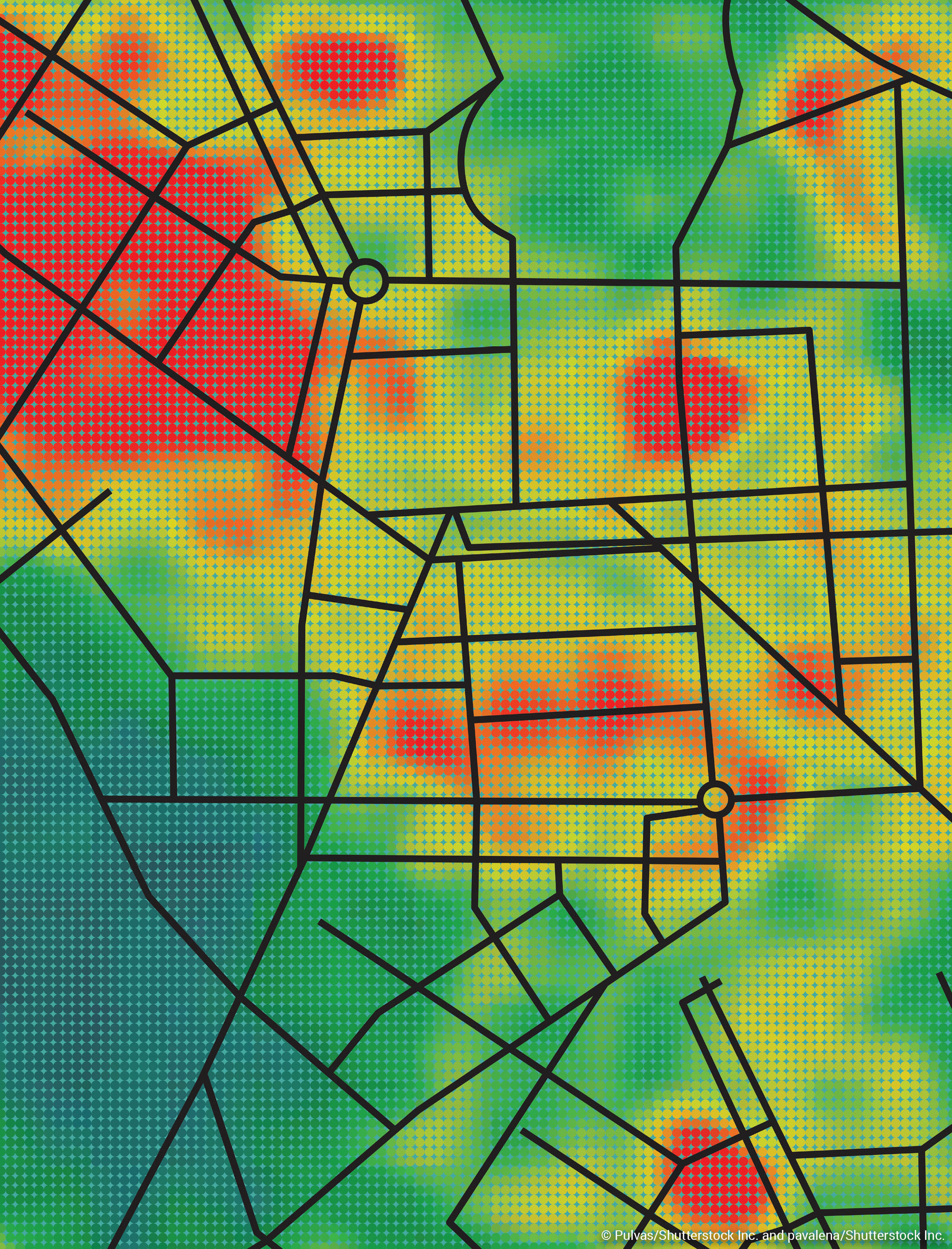 Map showing hot spots Map showing hot spots