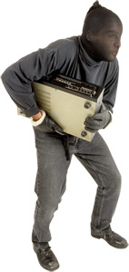 principles_of_dna_10_-_probable_cause.jpeg Photo of a thief with pantyhose over his face, bent down, with an old stereo under his arms