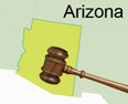 firearms_examiner_02_-_arizona.jpg Illustration of Arizona with a judge's gavel
