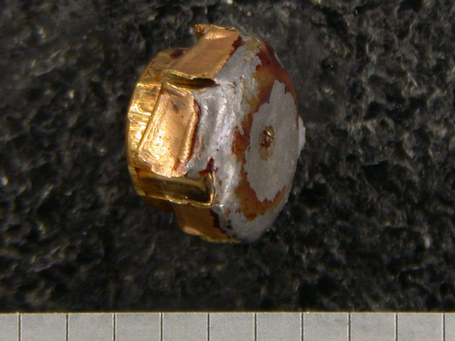 firearms_examiner_06_-_trace_evidence_1.jpg Trace blood evidence on a fired bullet