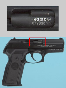 firearms_examiner_08_-_firearms_identification_information_1.jpg Beretta 8040 Cougar D with 40 S&W ammunition designation on barrel