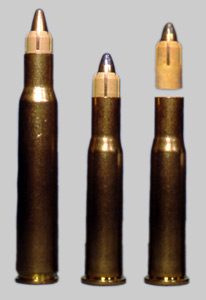 firearms_examiner_10_-_bullet_design.jpg Accelerator ammunition: small bullet covered by a plastic sabot or sleeve to fire in a larger caliber firearm