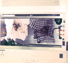 firearms_examiners_06_-_biological.jpg Biological- and firearm-related evidence drying in fume hood
