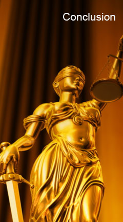 conclusion.jpg Photo of the Lady Justice statue. Caption reads, 'Conclusion'.