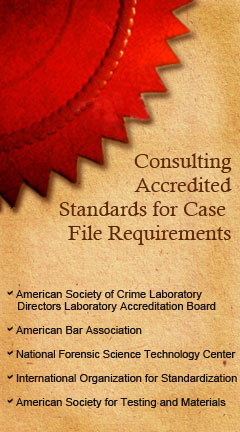 consultingcase.jpg Abstract Photo illustration of a seal. Caption reads, 'Consulting Accredited Standards for Case File Requirements.'