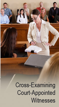crossexaminewitnesses.jpg Photo of a female attorney questioning a court-appointed witness