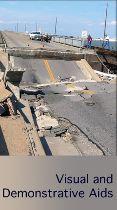 visualanddemonstrativeaids.jpg Photo of a broken bridge. Caption says, 'Visual and Demonstrative Aids'