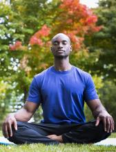 Man in a yoga pose Man in a yoga pose